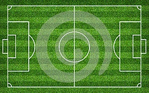 Football field or soccer field for background. Green lawn court for create game