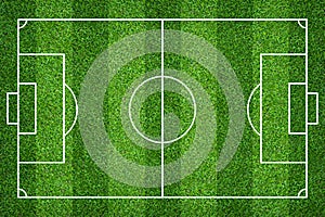 Football field or soccer field for background. Green lawn court for create game