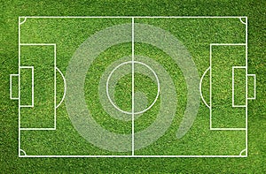 Football field or soccer field with green grass pattern and texture.