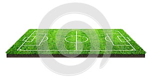 Football field or soccer field on green grass pattern texture isolated on white background with clipping path. Soccer stadium
