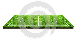 Football field or soccer field on green grass pattern texture isolated on white background with clipping path. Soccer stadium