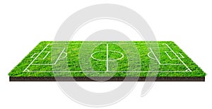 Football field or soccer field on green grass pattern texture isolated on white background with clipping path. Soccer stadium