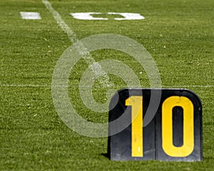 Football field ten yard line