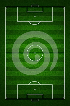 Football field top view with standard markings photo