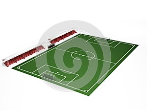 Football field on white background