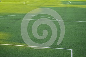 Football field with white marking