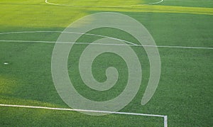 Football field with white marking