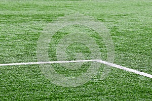 Football field with white markings