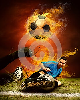 Football in fire