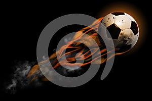 Football in fire photo