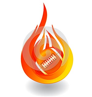 Football on fire logo