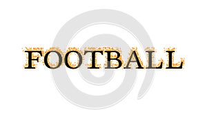 Football fire text effect white isolated background