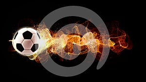 Football with Flowing Fire Particles