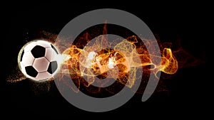 Football with Flowing Fire Particles