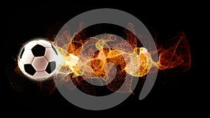 Football with Flowing Fire Particles