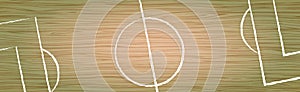 Football and football tactics drawn with chalk, marker on a panoramic flat wooden board - Vector