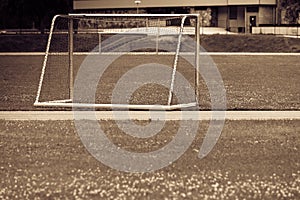 Football gate on stadium, soccer goal