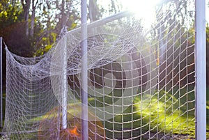 football gates. Tensioned net. football stadium