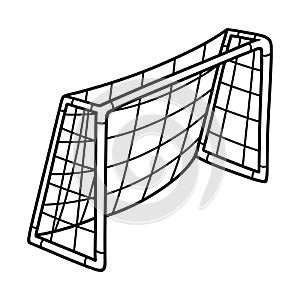 Football goal, Coloring book for kids, sport equipment