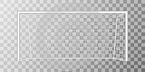 Football goal isolated on transparent background, vector