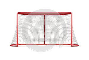 Football goal with net isolated on white background. 3d rendering