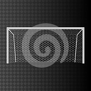 Football goal with net on a transparent background.