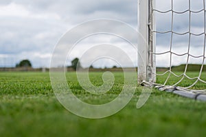 Football goalpost and net detail