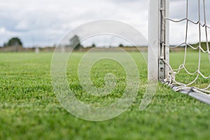 Football goalpost and net detail