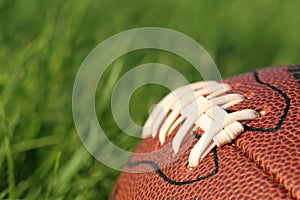 Football in the grass