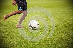 football on grass