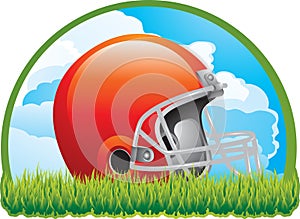 Football helmet on grass during day