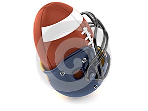 Football helmet with rugby ball