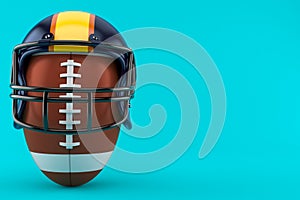 Football helmet with rugby ball