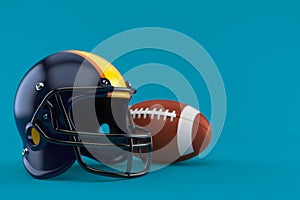 Football helmet with rugby ball