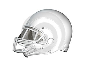 Football Helmet - White, Profile