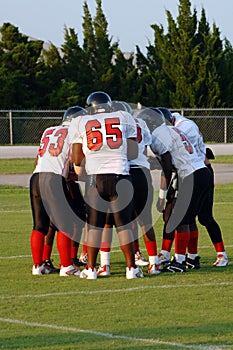 Football huddle photo