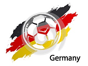 Football icon Germany flag grunge style vector illustration isolated on white