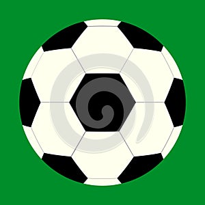 Football icon vector. soccerball flat icon isolated on green background