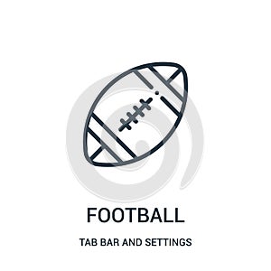 football icon vector from tab bar and settings collection. Thin line football outline icon vector illustration