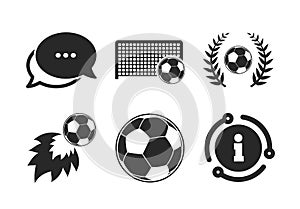 Football icons. Soccer ball sport. Vector