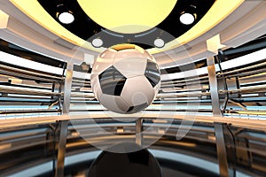 Football and indoor arena scenes, 3d rendering