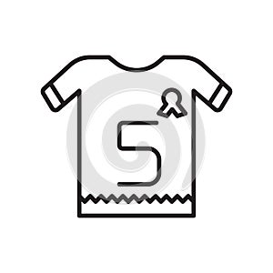 Football jersey icon vector isolated on white background, Football jersey sign , sign and symbols in thin linear outline style