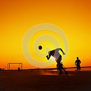 Football at Jumeira beach in Dubai
