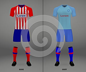 football kit 2018-19, shirt template for soccer jersey. photo