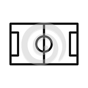 Football line icon isolated on white background. Black flat thin icon on modern outline style. Linear symbol and editable stroke.