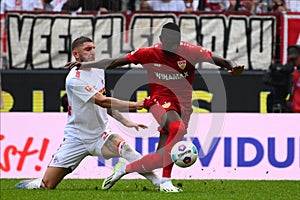 The football match of Bundesliga 1.FC Koeln vs VfB Stuttgart at Rhein-Energie-Stadion