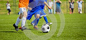 Football Match for Children. Kids Playing Soccer Tournament Game