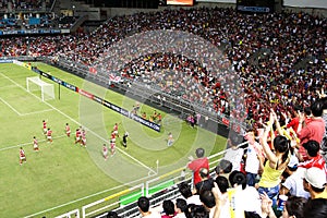 Football match in Hong Kong Stadium