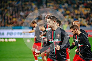 The football match of qualifying EURO 2020 Ukraine vs Portugal