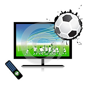 Football match on tv sports channel